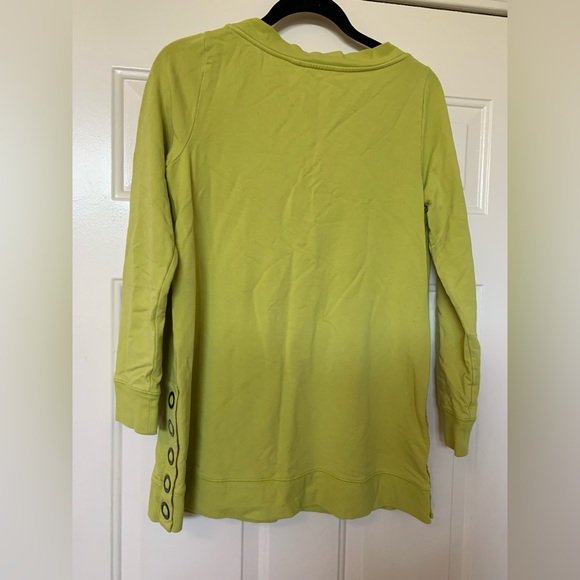 Soft Surroundings 'Make It Snappy' Cozy Vibrant Pullover Tunic Lime Green 🌴 - Picture 4 of 13